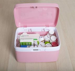img 2 attached to 🔒 Secure Medicine Lock Box for Childproof Medication Storage - Combination Chest with Custom Code - Organizer and Lockable Cabinet with Separate Compartments - Convenient Medication Storage Solution