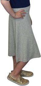 img 2 attached to 👗 Stylish and Modest: Kosher Casual Girl's A-Line Skirt - Knee Length with Foldover Waist