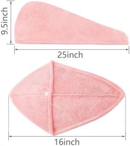 img 3 attached to Quick Dry Hair Towel Wrap, 3PCS 9.5X25 inch Microfiber Hair Towel Wrap, Rapid Drying Hair Towel (3 Colors)