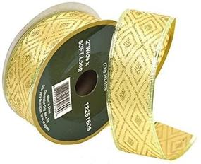 img 1 attached to 🎄✨ Spruce Up Your Holidays with 50FT Spool of Gold Christmas Decorative Gift and Tree Wired Sheer Glitter Ribbon (2"W)