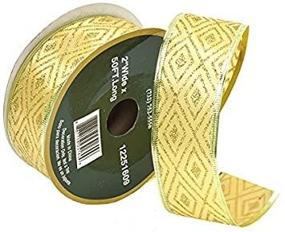 img 3 attached to 🎄✨ Spruce Up Your Holidays with 50FT Spool of Gold Christmas Decorative Gift and Tree Wired Sheer Glitter Ribbon (2"W)