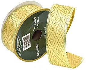 img 4 attached to 🎄✨ Spruce Up Your Holidays with 50FT Spool of Gold Christmas Decorative Gift and Tree Wired Sheer Glitter Ribbon (2"W)