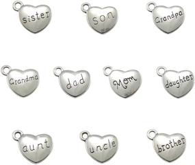 img 4 attached to 📿 Premium 30pcs/3 Set Family Letter Charms Pendant Loose Beads Set – 10 Styles for Easy DIY Jewelry Making