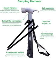 🏕️ heavy duty tent stakes and camping hammer set - 8pcs 10in forged steel stakes with 12in hammer - includes storage pouch - ideal for rocky places, deserts, snowfields, and grasslands логотип