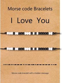 img 4 attached to DESIMTION I Love You Bracelets for Couples | Cute Christmas Gifts for Boyfriend, Girlfriend, Mother, Daughter | Long Distance Relationships Matching Bracelets for Him and Her