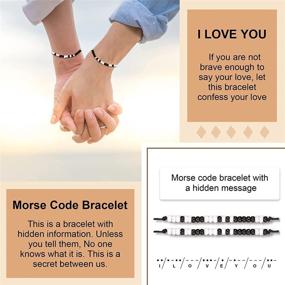 img 3 attached to DESIMTION I Love You Bracelets for Couples | Cute Christmas Gifts for Boyfriend, Girlfriend, Mother, Daughter | Long Distance Relationships Matching Bracelets for Him and Her