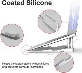 img 2 attached to Переносная подставка для ноутбука 8AMTECH для стола: серый подъемник для компьютера, совместимый с ноутбуками MacBook от 10 до 15.6 дюймов