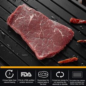 img 2 attached to 🥩 GEMITTO Rapid Thawing Tray for Frozen Meat - Fast Defrosting Plate for Quick and Safe Defrosting of Frozen Food - Thawing Board for Meat, Pork, Beef, Fish - Mother's Day Gift