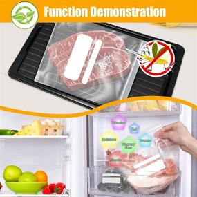 img 1 attached to 🥩 GEMITTO Rapid Thawing Tray for Frozen Meat - Fast Defrosting Plate for Quick and Safe Defrosting of Frozen Food - Thawing Board for Meat, Pork, Beef, Fish - Mother's Day Gift