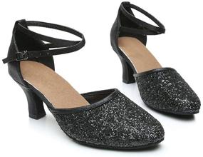 img 1 attached to GetMine Womens Heeled Ballroom Sequin Women's Shoes and Athletic