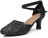 getmine womens heeled ballroom sequin women's shoes and athletic logo