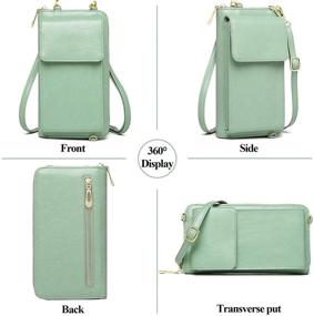 img 1 attached to Stylish Leather Crossbody Cell Phone Purse: RFID Blocking Wristlet Wallet, Small Shoulder Handbag & Phone Bag for Women