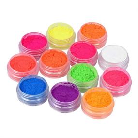 img 3 attached to 💅 Vibrant Neon Pigment Nail Powder: 12-Color Set for Gorgeous Fluorescent Nail Art