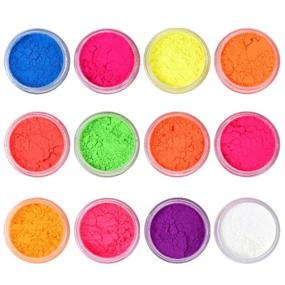 img 2 attached to 💅 Vibrant Neon Pigment Nail Powder: 12-Color Set for Gorgeous Fluorescent Nail Art