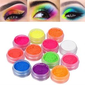 img 1 attached to 💅 Vibrant Neon Pigment Nail Powder: 12-Color Set for Gorgeous Fluorescent Nail Art