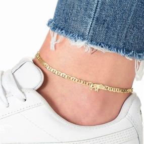 img 2 attached to Barzel 18K Gold Plated Flat Marina Elephant Anklet - Enhance Your SEO