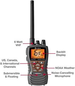 img 2 attached to 📻 Cobra MR HH350 FLT Handheld Floating VHF Radio – 6W, Submersible, Noise-Canceling Mic, Backlit LCD Display, NOAA Weather, Memory Scan, Grey