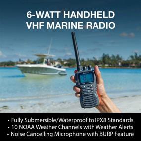 img 1 attached to 📻 Cobra MR HH350 FLT Handheld Floating VHF Radio – 6W, Submersible, Noise-Canceling Mic, Backlit LCD Display, NOAA Weather, Memory Scan, Grey