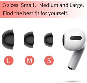 img 2 attached to ✨ Enhance Your AirPods Pro Experience with Lanwow Premium Memory Foam Tips - Say Goodbye to Silicone Eartips Pain and Enjoy Anti-Slip Fit in Charging Case! (3 Pairs - S/M/L, Black)