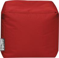 🔴 sitting point gouchee home brava cube collection: stylish red polyester upholstered square pouf/ottoman logo