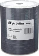 📀 verbatim dvd-r 4.7gb 16x datalifeplus - 100 pack white inkjet printable and hub printable - efficient tape wrapped option (97016) logo