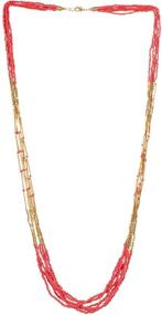 img 2 attached to 💫 Stunning RICHERA Multi Stand Metal Tube Necklace: Exquisite Seedbeads, Perfect for All Women & Girls for Glamorous Parties!