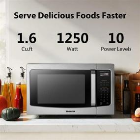 img 3 attached to 🍽️ Toshiba ML-EM45PIT(SS) Inverter Microwave Oven with LCD Display, Smart Sensor, 1.6 Cu.ft Capacity, Stainless Steel