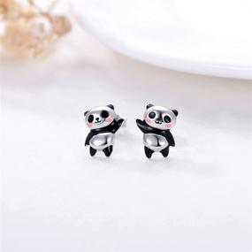 img 2 attached to POTOPYY 925 Sterling Silver Animal Earrings: Adorable Studs for Girls & Animal Lovers