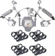 🔦 wlpreoe 4 pcs x 1-inch aluminum standard long ball clamp mount for underwater diving light arm system: compatible with ram mounts logo