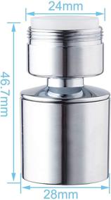 img 1 attached to 💧 Waternymph Hibbent- Dual-function 2-Flow Faucet Aerator with 360-Degree Swivel for Kitchen Sink- Dual Spray, Gasket Included- 15/16 Inch - 27UNS Male Thread - Chrome Finish - Swivel- Faucet Replacement Part