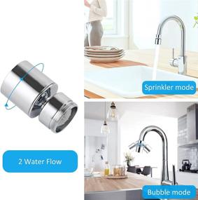 img 2 attached to 💧 Waternymph Hibbent- Dual-function 2-Flow Faucet Aerator with 360-Degree Swivel for Kitchen Sink- Dual Spray, Gasket Included- 15/16 Inch - 27UNS Male Thread - Chrome Finish - Swivel- Faucet Replacement Part