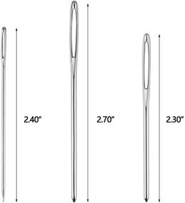 img 4 attached to 18-Частный Набор Безопасных Скучных Игл Menoly с Большими Глазками - Иглы для Вязания, Шитья и Заплатки из Нержавеющей Стали в 3 Размерах с Бутылкой для Хранения