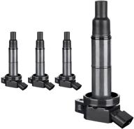 dwvo ignition coil pack set for lexus hs250h, toyota camry, corolla, highlander, matrix, rav4, solara, pontiac vibe, scion tc - compatible for multiple models and years logo