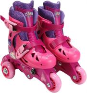 disney princess convertible 2-in-1 children's 🏻 roller/inline skates by playwheels, junior size 6-9 логотип