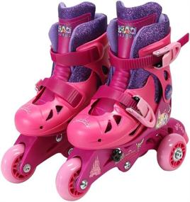 img 1 attached to Disney Princess Convertible 2-in-1 Children's 🏻 Roller/Inline Skates by PlayWheels, Junior Size 6-9