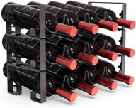 mocreo stackable wine rack organizer - 3-tier wine storage stand for pantry countertop - holds 12 bottles logo
