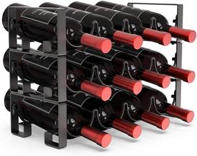 img 4 attached to MOCREO Stackable Wine Rack Organizer - 3-Tier Wine Storage Stand for Pantry Countertop - Holds 12 Bottles