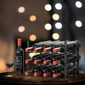 img 1 attached to MOCREO Stackable Wine Rack Organizer - 3-Tier Wine Storage Stand for Pantry Countertop - Holds 12 Bottles