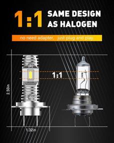 img 3 attached to 🔆 OXILAM Mini Size H7 LED Bulbs, 6000K White Super Bright CSP Chips Conversion Kit, Wireless Replacement Halogen Light Bulb - Pack of 2