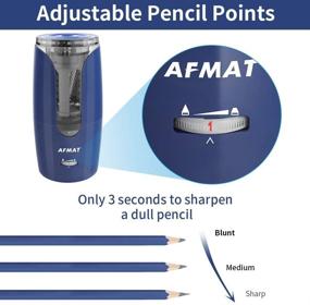 img 1 attached to 🔷 Jumbo Pencil Sharpener for Colored Pencils - Rechargeable Electric, Super Quiet & Long Lasting - 6-12mm Pencils - Blue