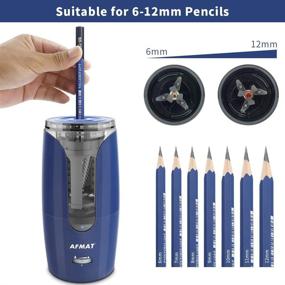 img 2 attached to 🔷 Jumbo Pencil Sharpener for Colored Pencils - Rechargeable Electric, Super Quiet & Long Lasting - 6-12mm Pencils - Blue