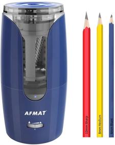 img 4 attached to 🔷 Jumbo Pencil Sharpener for Colored Pencils - Rechargeable Electric, Super Quiet & Long Lasting - 6-12mm Pencils - Blue