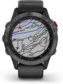 img 2 attached to 🌞 Garmin Fenix 6 Pro Solar Премиум Мультиспортивные GPS смарт-часы Bundle - Включает в себя набор наушников Wearable4U Ultimate Black с зарядным банком-чехлом (сланцево-серый с черной лентой)