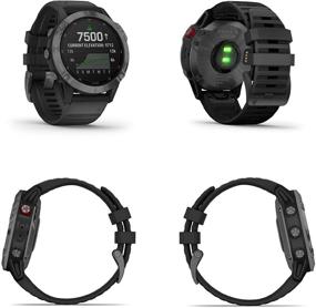 img 1 attached to 🌞 Garmin Fenix 6 Pro Solar Премиум Мультиспортивные GPS смарт-часы Bundle - Включает в себя набор наушников Wearable4U Ultimate Black с зарядным банком-чехлом (сланцево-серый с черной лентой)