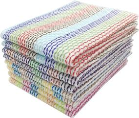 img 3 attached to 🧼 Mia'sDream Kitchen Towels - Tidy, 100% Cotton Dish Cloths and Cleaning Cloth, Absorbent and Odor Free Dishcloths - 8 Pack of 13inch x 13inch Multi-Colored Kitchen Dish Towels