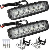 🚧 partsam 6" led light bar super bright spot work light pods white off road driving floodlight waterproof for suv, atv, truck, golf cart - 36w, 6500k, single row, 12v/24v, ip67 (2pcs) logo