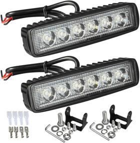 img 4 attached to 🚧 Partsam 6" LED Light Bar Super Bright Spot Work Light Pods White Off Road Driving Floodlight Waterproof for SUV, ATV, Truck, Golf Cart - 36W, 6500K, Single Row, 12V/24V, IP67 (2pcs)