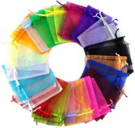 100pcs 5x7 mixed colors organza gift bags - ideal for weddings, parties, and candies logo