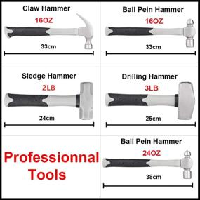 img 2 attached to 🔨 Hammer Set with Fiberglass Handle and Drilling Capability (5-Piece)