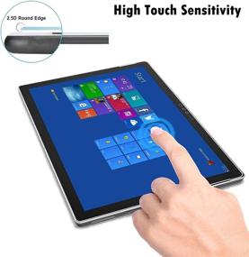 img 2 attached to 📱 [2-Pack] Megoo Screen Protector for Surface Pro 6, Touch-Friendly/Easy Install/High Sensitivity/Crystal Clear Tempered Glass, Compatible with Microsoft Surface Pro 6 Pro 5/4 12.3 Inch